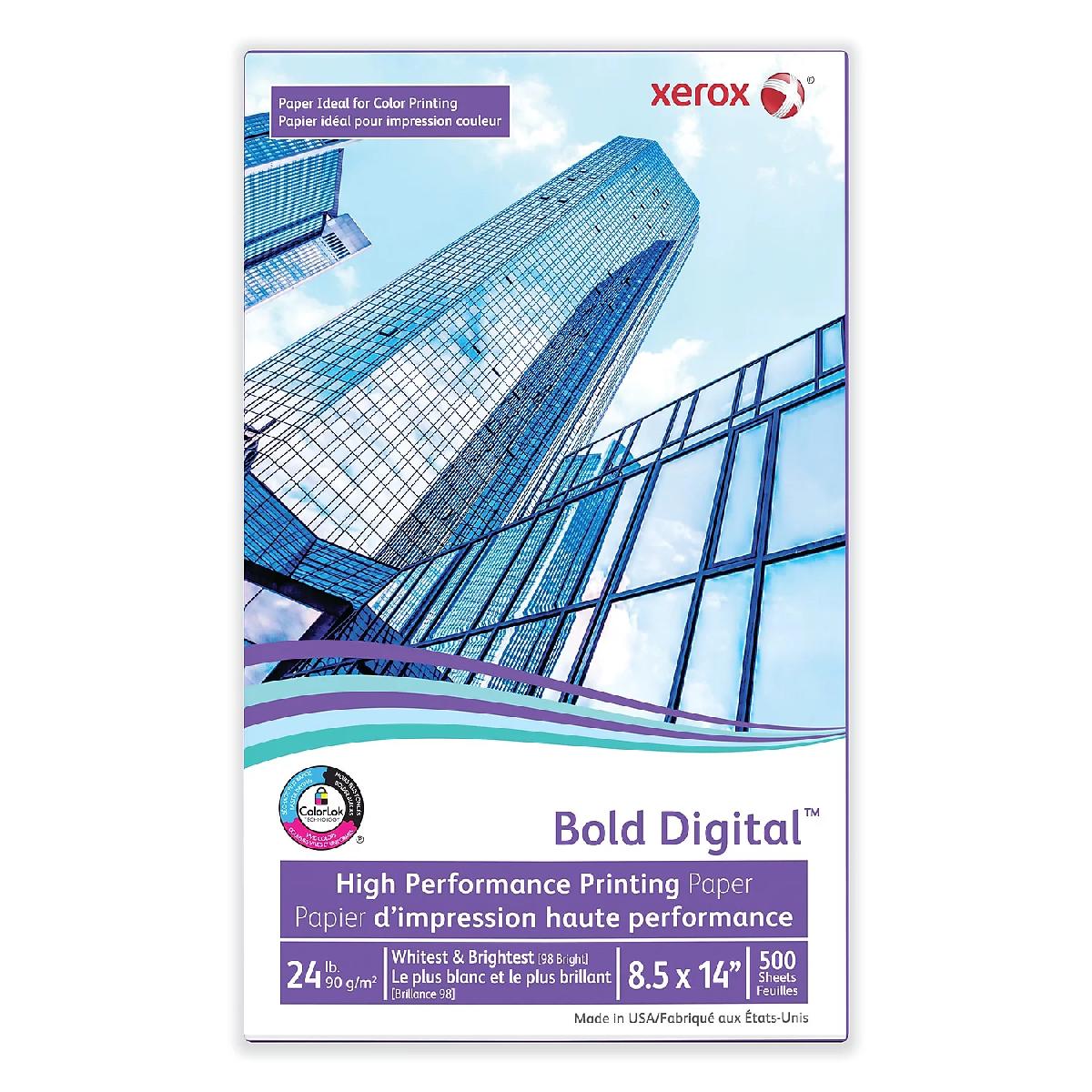 Xerox® Bold Digital™ Printing Paper Bright White 24 lb. Smooth Text 90 gsm 98 Bright 8.5x14 in. 500 Sheets per Ream - Email or call for Bulk Orders!